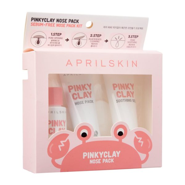 APRIL SKIN Pinky Clay Nose Pack  3pcs set