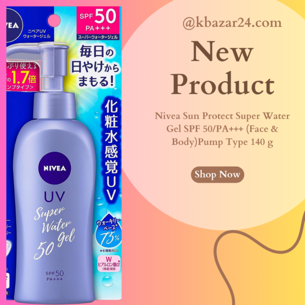 Nivea Sun Protect Super Water Gel SPF 50/PA+++ (Face & Body)Pump Type 140 g