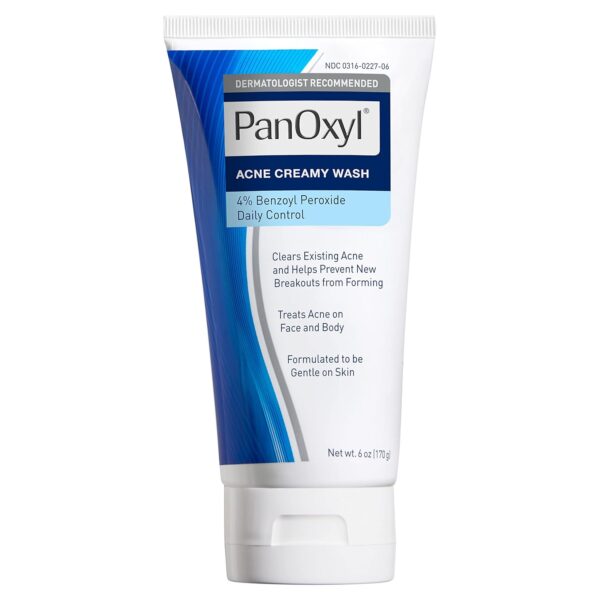 PanOxyl Antimicrobial Hydrating Acne Creamy Wash, 4% Benzoyl Peroxide, 170 gm