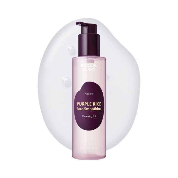 Eqqualberry Purple Rice Pore Smoothing Cleansing Oil – 200ml, deep cleansing and nourishing skincare product.