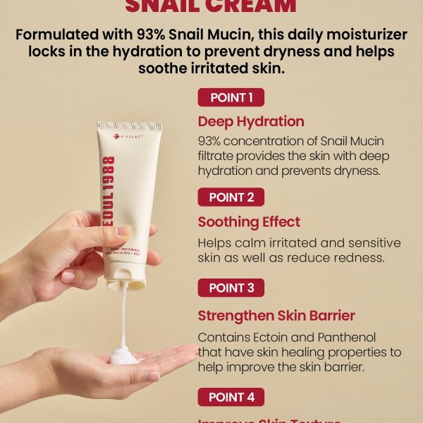 K-Secret Seoul 1988 Cream : Snail Mucin 93+Rice 100ml