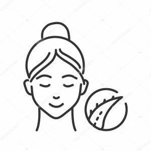 Aloe mask black line icon. Soothing, deep-penetrating treatment for irritated or inflamed skin. Face skincare. Pictogram for web page, mobile app, promo. UI UX GUI design element. Editable stroke